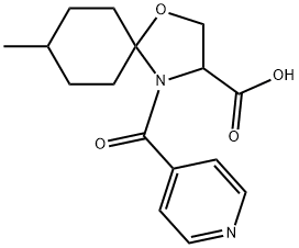 8-methyl-4-(pyridine-4-carbonyl)-1-oxa-4-azaspiro[4.5]decane-3-carboxylic acid Structure