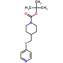 4-(Pyridin-4-ylsulfanylmethyl)-piperidine-1-carboxylic acid tert-butyl ester Structure