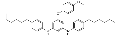 2-N,4-N-bis(4-hexylphenyl)-6-(4-methoxyphenoxy)pyrimidine-2,4-diamine结构式