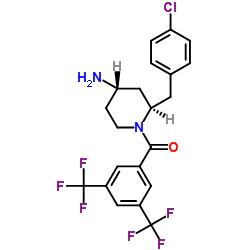 4-Piperidinamine, 1-[3,5-bis(trifluoromethyl)benzoyl]-2-[(4-chlorophenyl)Methyl]-, (2R,4S)- (9CI) structure