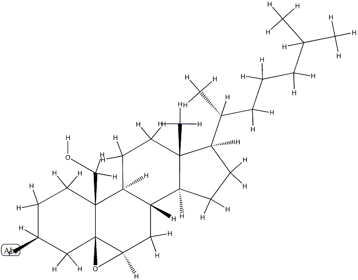 5,6β-Epoxy-3β-fluoro-5β-cholestan-19-ol structure