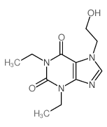 1H-Purine-2,6-dione,1,3-diethyl-3,7-dihydro-7-(2-hydroxyethyl)- Structure