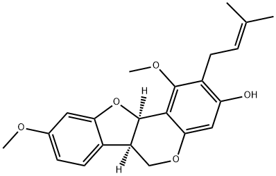 (6aR)-6aα,11aα-Dihydro-1,9-dimethoxy-2-(3-methyl-2-butenyl)-6H-benzofuro[3,2-c][1]benzopyran-3-ol picture