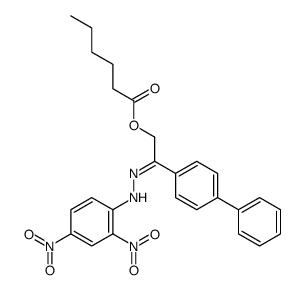 [2-[(2,4-dinitrophenyl)hydrazinylidene]-2-(4-phenylphenyl)ethyl] hexanoate Structure