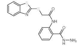 2-benzothiazol-2-ylsulfanyl-N-[2-(hydrazinecarbonyl)phenyl]acetamide structure