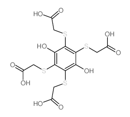 2-[2,4,5-tris(carboxymethylsulfanyl)-3,6-dihydroxy-phenyl]sulfanylacetic acid structure