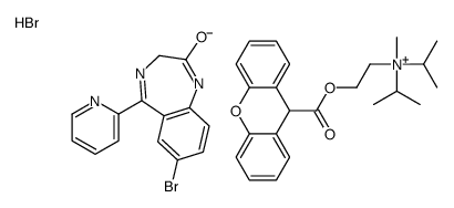 7-bromo-5-pyridin-2-yl-1,3-dihydro-1,4-benzodiazepin-2-one,methyl-di(propan-2-yl)-[2-(9H-xanthene-9-carbonyloxy)ethyl]azanium,bromide结构式