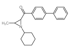 (1-cyclohexyl-3-methyl-aziridin-2-yl)-(4-phenylphenyl)methanone结构式