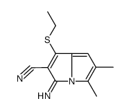 1-ethylsulfanyl-3-imino-5,6-dimethylpyrrolizine-2-carbonitrile结构式