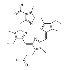 13-carboxy-8,18-diethyl-3,7,12,17-tetramethyl-21H,23H-porphine-2-propionic acid Structure