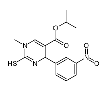 propan-2-yl 3,4-dimethyl-6-(3-nitrophenyl)-2-sulfanylidene-1,6-dihydropyrimidine-5-carboxylate结构式