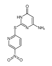 6-Amino-2-(5-nitro-pyridin-2-ylsulfanyl)-3H-pyrimidin-4-one结构式