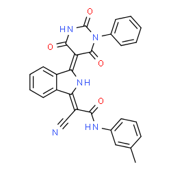 2-cyano-2-[2,3-dihydro-3-(tetrahydro-2,4,6-trioxo-1-phenyl-5(2H)-pyrimidinylidene)-1H-isoindol-1-ylidene]-N-(3-methylphenyl)acetamide Structure