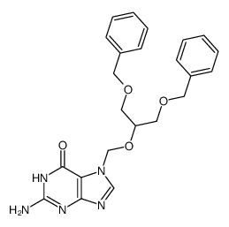 7-[(1,3-dibenzyloxy-2-propoxy)methyl]guanine Structure