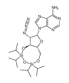 9-(2-azido-2-deoxy-3,5-O-(1,1,3,3-tetraisopropyldisiloxane-1,3-diyl)-β-D-arabinofuranosyl)adenine Structure