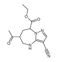 6-Acetyl-3-cyano-5,6,7,8-tetrahydro-4H-pyrazolo[1,5-a][1,3]diazepine-8-carboxylic acid ethyl ester Structure