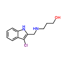 3-[(3-CHLORO-1H-INDOL-2-YLMETHYL)-AMINO]-PROPAN-1-OL结构式