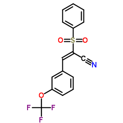 (2E)-2-(Phenylsulfonyl)-3-[3-(trifluoromethoxy)phenyl]acrylonitrile Structure