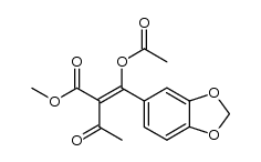 4-acetoxy-3-methoxycarbonyl-4-(3,4-methylenedioxyphenyl)but-3-ene-2-one结构式