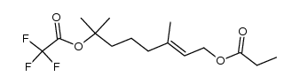 (E)-3,7-dimethyl-7-(2,2,2-trifluoroacetoxy)oct-2-en-1-yl propionate Structure