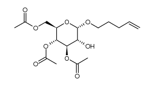 n-pent-4-enyl 3,4,6-tri-O-acetyl-α-D-glucopyranoside结构式