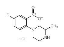 1-(4-Fluoro-2-nitrophenyl)-3-methylpiperazine hydrochloride结构式