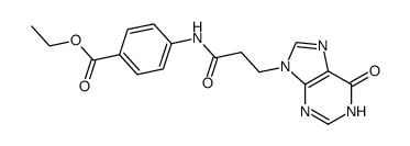 4-[[3-(1,6-dihydro-6-oxo-9H-purin-9-yl)-1-oxopropyl]amino]benzoic acid,ethyl ester结构式