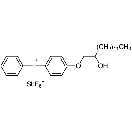 [4-[(2-Hydroxytetradecyl)oxy]phenyl]phenyliodonium hexafluoroantimonate structure