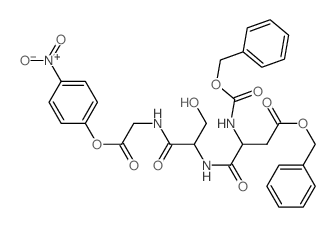 Glycine,N-[N-[N-[(phenylmethoxy)carbonyl]-L-a-aspartyl]-L-seryl]-, 1-(4-nitrophenyl)4-(phenylmethyl) ester (9CI) Structure