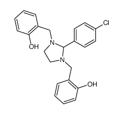 2-(4-Chlorophenyl)-1,3-bis(2-hydroxyphenylmethyl)imidazolidine结构式