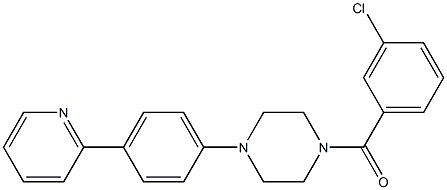 (3-chlorophenyl)(4-(4-(pyridin-2-yl)phenyl)piperazin-1-yl)methanone结构式