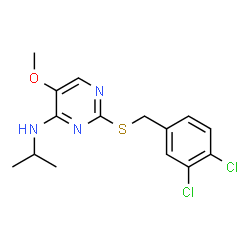 2-[(3,4-Dichlorobenzyl)sulfanyl]-N-isopropyl-5-methoxy-4-pyrimidinamine structure