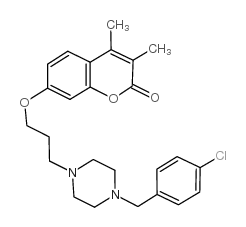 7-[3-[4-[(4-chlorophenyl)methyl]piperazin-1-yl]propoxy]-3,4-dimethylchromen-2-one Structure