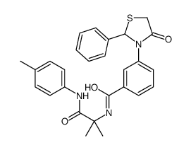 N-[2-methyl-1-(4-methylanilino)-1-oxopropan-2-yl]-3-(4-oxo-2-phenyl-1,3-thiazolidin-3-yl)benzamide Structure