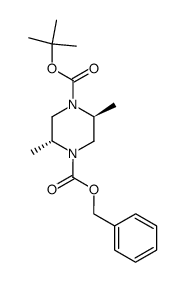 (2R,5S)-1-benzyloxycarbonyl-4-tert-butoxycarbonyl-2,5-dimethylpiperazine Structure