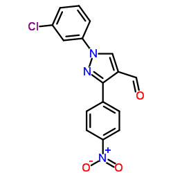 1-(3-Chlorophenyl)-3-(4-nitrophenyl)-1H-pyrazole-4-carbaldehyde structure