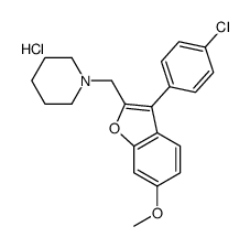 1-[[3-(4-chlorophenyl)-6-methoxy-1-benzofuran-2-yl]methyl]piperidine,hydrochloride Structure