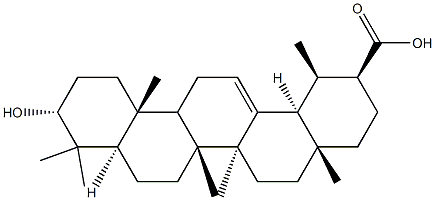 [18α,20β,(+)]-3α-Hydroxyurs-12-ene-30-oic acid结构式