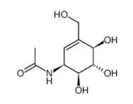 N-((1S,4R,5S,6S)-4,5,6-trihydroxy-3-(hydroxymethyl)cyclohex-2-en-1-yl)acetamide Structure