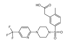 2-[2-methyl-5-[4-[5-(trifluoromethyl)pyridin-2-yl]piperazin-1-yl]sulfonylphenyl]acetic acid结构式