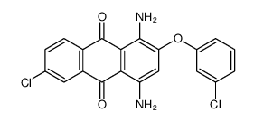 1,4-diamino-6-chloro-2-(3-chlorophenoxy)anthracene-9,10-dione Structure