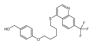 [4-[5-[7-(trifluoromethyl)quinolin-4-yl]sulfanylpentoxy]phenyl]methanol结构式