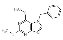 7H-Purine,2,6-bis(methylthio)-7-(phenylmethyl)- Structure