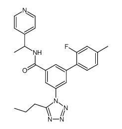 2′-fluoro-4′-methyl-5-(5-propyltetrazol-1-yl)biphenyl-3-carboxylic acid (1-pyridin-4-yl-ethyl)amide Structure