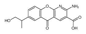 2-amino-7-(2-hydroxy-1-methylethyl)-5-oxo-5H-<1>benzopyrano<2,3-b>pyridine-3-carboxylic acid Structure