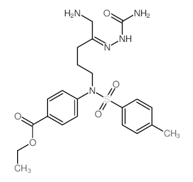 Benzoic acid,4-[[5-amino-4-[2-(aminocarbonyl)hydrazinylidene]pentyl][(4-methylphenyl)sulfonyl]amino]-,ethyl ester Structure