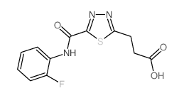 3-(5-{[(2-Fluorophenyl)amino]carbonyl}-1,3,4-thiadiazol-2-yl)propanoic acid structure