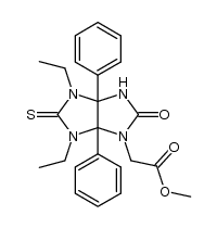 methyl (4,6-diethyl-2-oxo-3a,6a-diphenyl-5-thioxooctahydroimidazo[4,5-d]imidazol-1-yl)acetate Structure