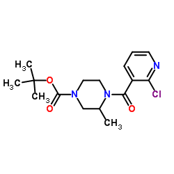4-(2-Chloro-pyridine-3-carbonyl)-3-Methyl-piperazine-1-carboxylic acid tert-butyl ester结构式