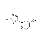 2-(1,5-Dimethyl-1H-pyrazol-4-yl)tetrahydro-2H-pyran-4-ol Structure